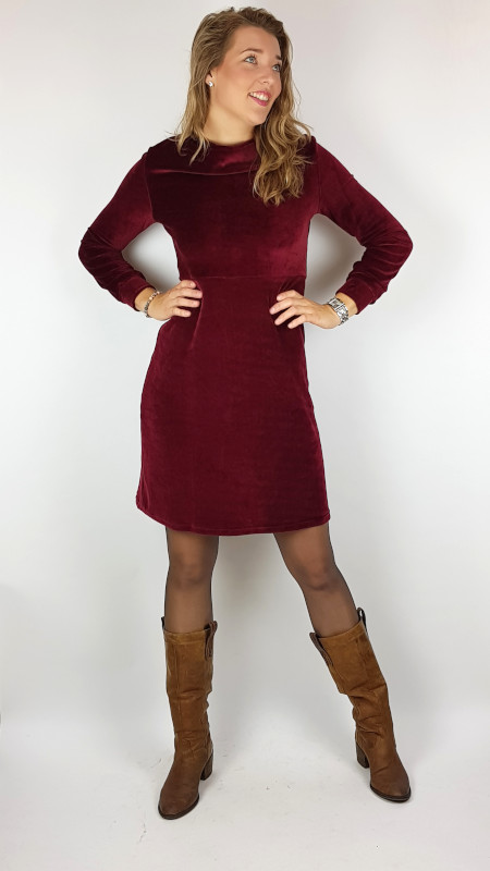 ijs omroeper Beschaven Rood velvet TRANQUILLO jurkje | Duurzame kleding bij Kekke Jurkjes