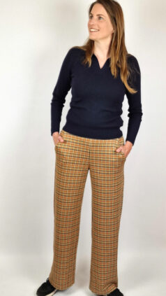 princesse-nomade-broek-palmero-tartan-nice-things-trui-lapel-neck-navy